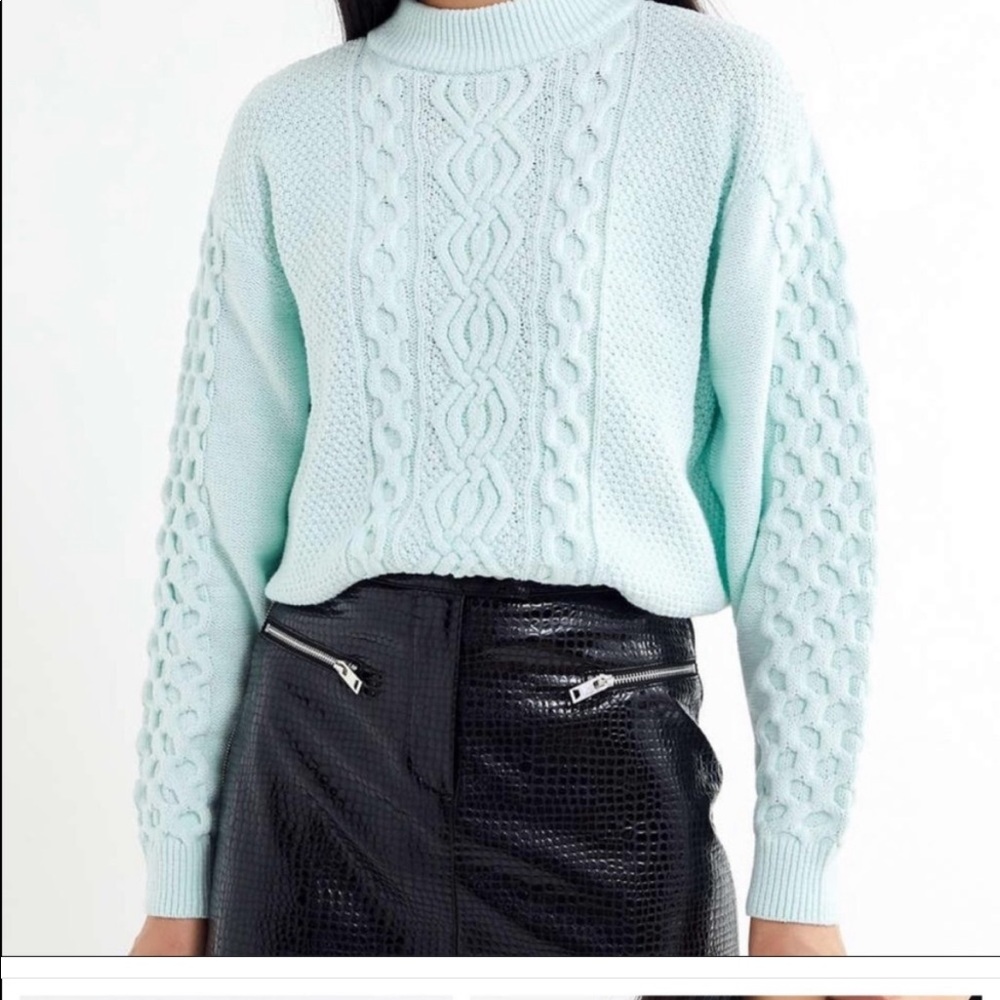 Urban Outfitters Mock Neck Cable Knit Sweater